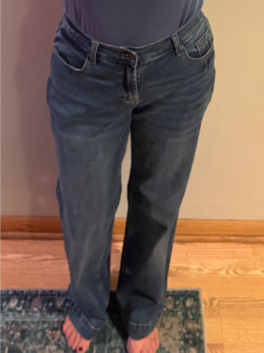 Standards & Practices High Rise Full Leg Jeans Medium Wash Size 14
